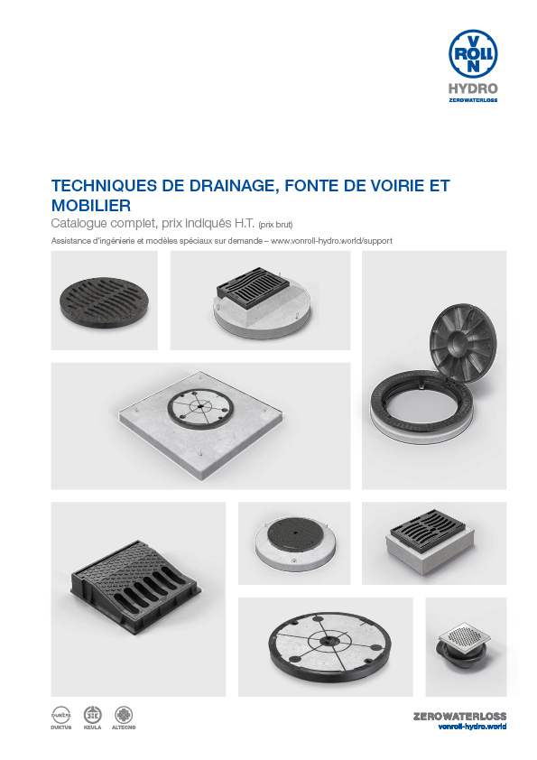 Technique de Drainage, Fonte de Voirie et Mobilier Télécharger le catalogue en PDF