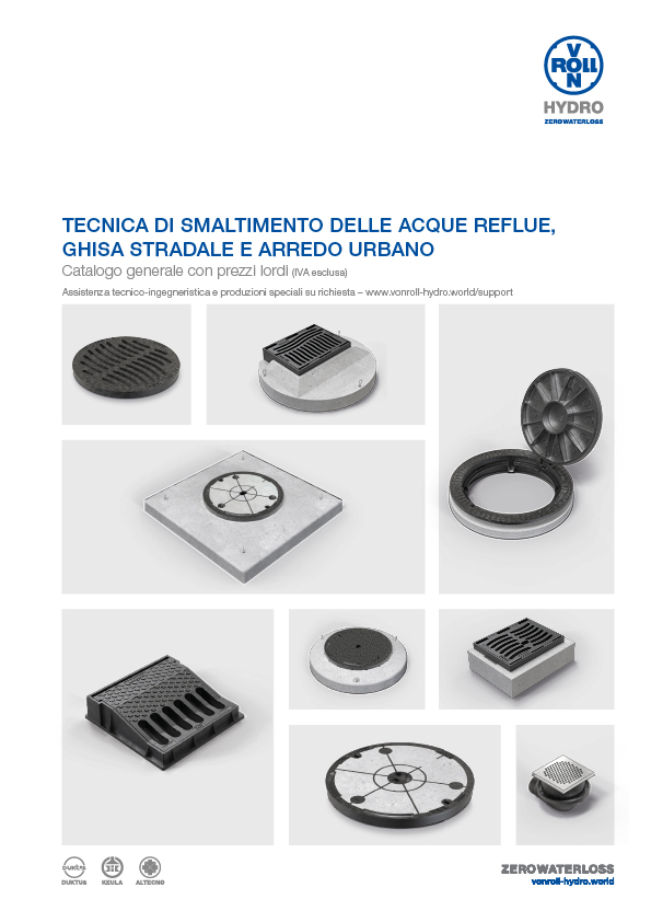 Tecnica di Smaltimento delle Acque Reflue, Ghisa Stradale e Arredo Urbano Scaricare il catalogo in formato PDF